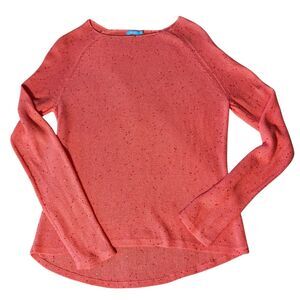 J. McLaughlin Pullover Sequin Knit Sweater Womens Sz. Medium  Red Orange Sparkle
